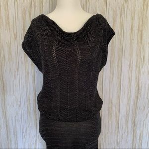 Vanity dark gray open knit dress